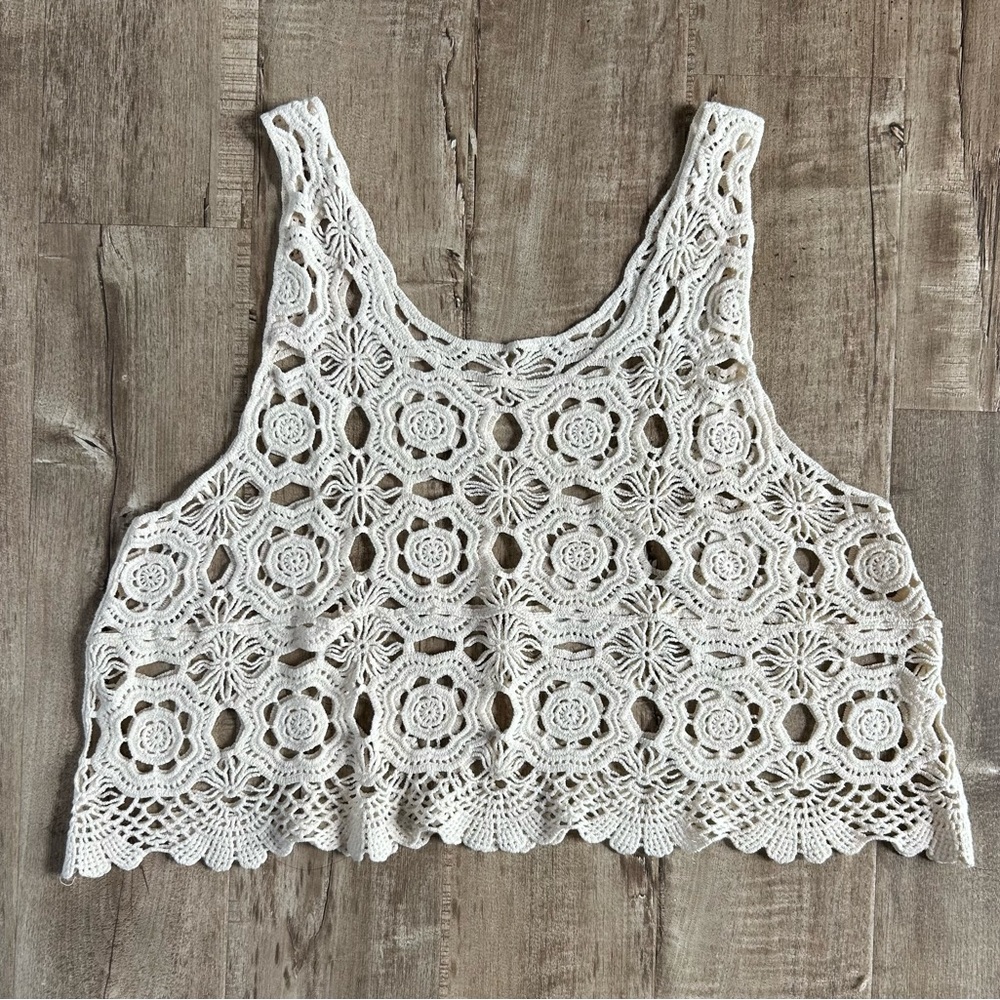 Cream Crochet Top